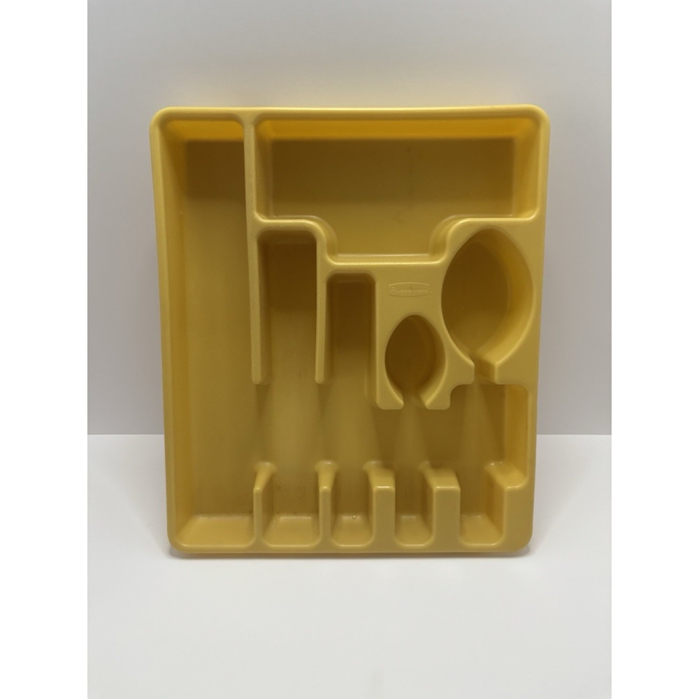 Vintage‎ Rubbermaid Harvest Gold Flatware Kitchen Tray 1970s
